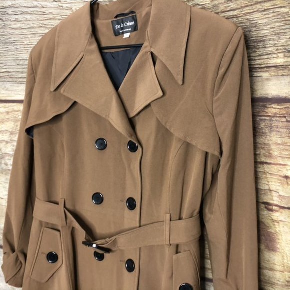 De La Creme 16 US 1201 Double Breasted Trench Coat - Picture 2 of 8
